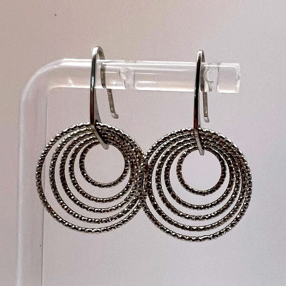 Italian 925 Sterling Silver Multi-Hoop Earrings – Diamond Cut - Picture 11 of 15